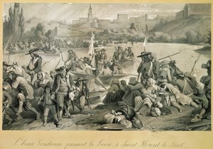 The Vendean Army Crossing the Loire at St. Florent le Vieil, 18th October 1793 by French School